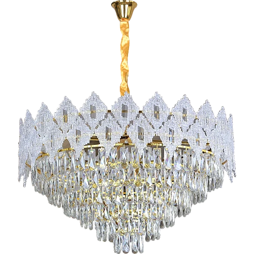 نجف مودرن برو كريستالE14*15 مقاس 80 سم ذهبي