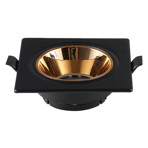 جرم كشاف مفرد بلس متحرك حديد المينيوم اسود مع ذهبي مانع للتوهج دفن 7 سم