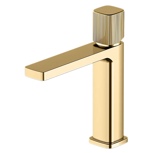 خلاط مغسلة قصير نحاس + زنك مودرن ذهبي مطفي+ذهبي مطفي