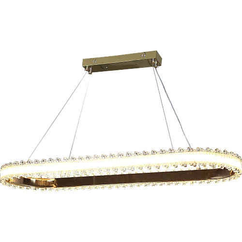 علاقي مودرن بيضاوي ذهبي لون الانارة 3 اضاءات 90 سم *30 سم 48 واط