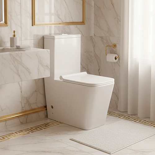 كرسي افرنجي مربع مستقيم ابيض مقاس 25 سم