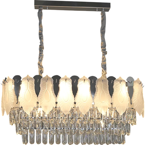 نجف مودرن فضي E14*10L قطر 80*30 سم