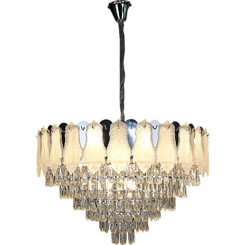 نجف مودرن فضي E14*15L قطر 80 سم