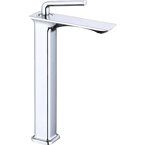 خلاط مغسلة طويل مربع راس مدور كروم مع ليات