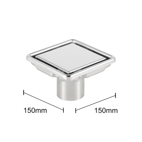  صورة منتج صفاية بلاط مقاس 15*15 ستانلس ستيل 304 كروم موديل TU/D2411/15*15/CH