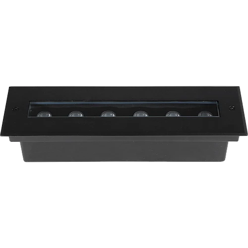 كشاف ارضي دفن اسود لون الانارة اصفر مسطرة 6 عيون مقاس 30 *7 سم