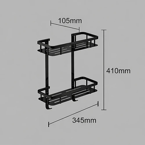 رف حمام اسود دورين ستانلس ستيل موديل TU/A7007/BK