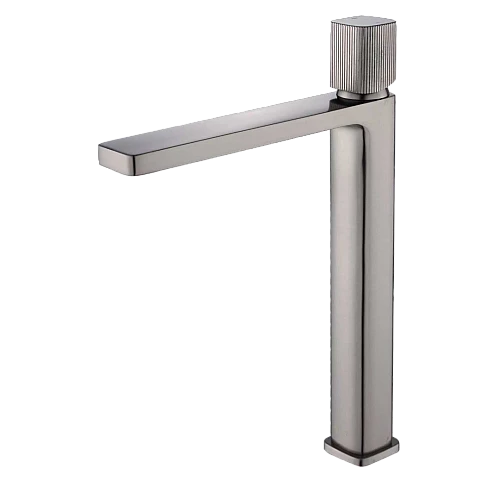 خلاط مغسلة طويل نحاس + زنك مودرن رمادي+رمادي