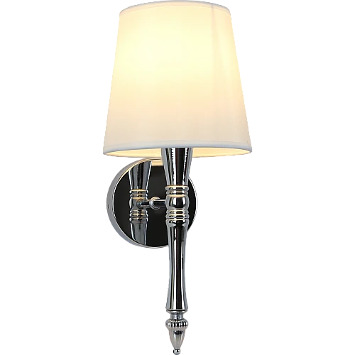 إضاءة جدارية مفرد فضي + طربوش ابيض E14*1