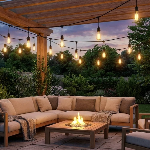 صورة عقد لمبات انارة خارجية 20 متر E27 LED مقاوم للماء للحدائق والمناسبات