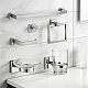 طقم اكسسوارات حمام فضي ستانلس ستيل 304 مربع لامع