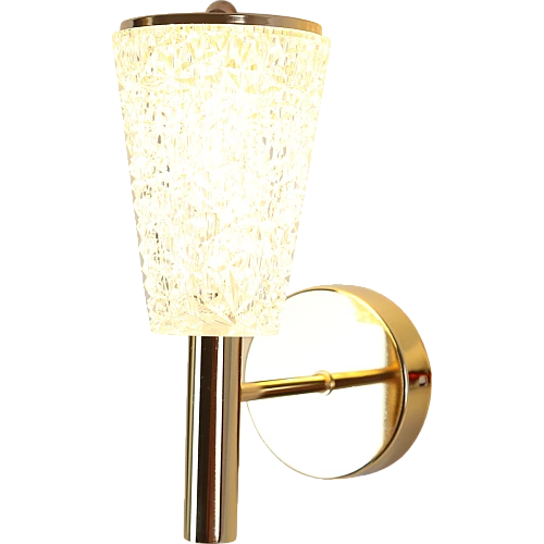 إضاءة جدارية مفرد ذهبي لون الانارة 3اضاءات قزاز ثلجي 5 واط