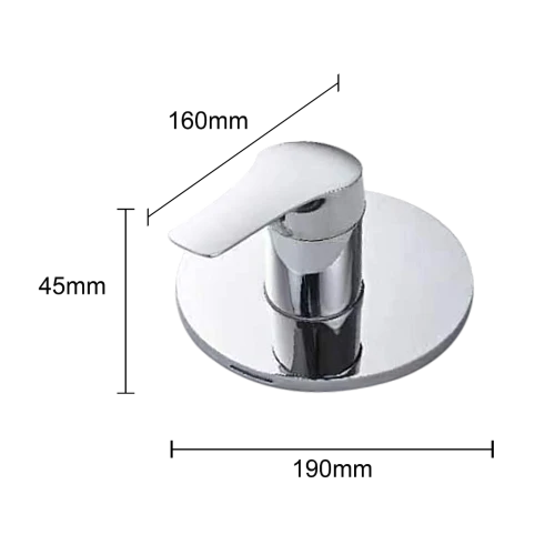 وجه خلاط مياه مخفي دائري كروم لامع خط واحد