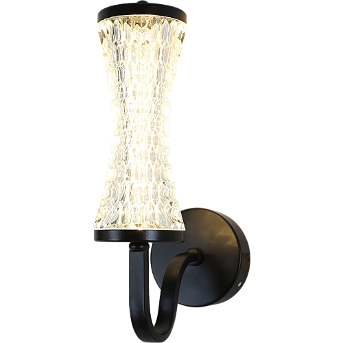 إضاءة جدارية مفرد اسود لون الانارة 3اضاءات قزاز شفاف 7 واط