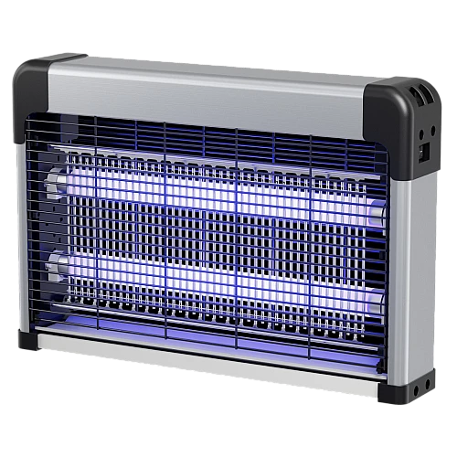 مصيدة ناموس كهربائي غطاء فضي مع اسود 2*10 واط