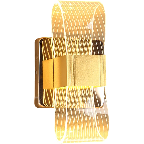 إضاءة جدارية اكريليك مفرد ذهبي لون الانارة 3 اضاءات 7 واط