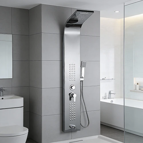 شاور مساج ستانلس ستيل بقاعدة نحاس اسود