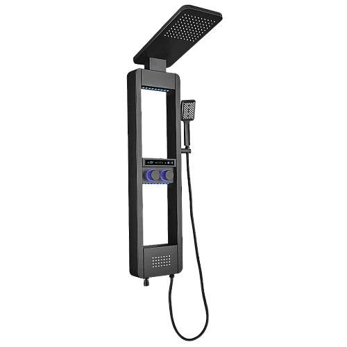 شاور مساج ديجيتال أسود بـ 5 وظائف وشاشة حرارة