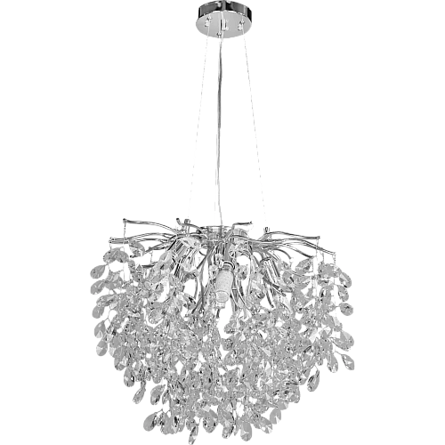 نجف مودرن فضي + شفاف E14*6