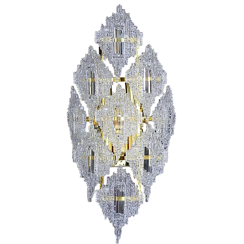 إضاءة جدارية مودرن كريستال E14*5 ذهبي 5 واط