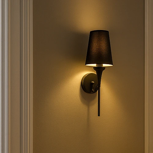  صورة منتج ابليك يعمل بالبطارية شحن Type-C مودرن اسود E14*1 موديل BA/E7165/1BK