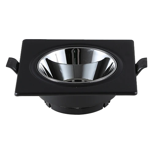 جرم كشاف مفرد بلس متحرك حديد المينيوم اسود مع فضي مانع للتوهج دفن 7 سم