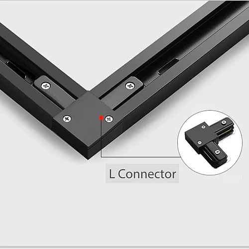  صورة منتج تحويلة توصيلة مجرى ترك لايت شكل L اتجاهين غطاء اسود توفل موديل TF/TR2CT/L/BK