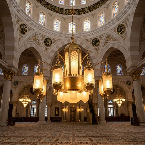  صورة منتج نجف مساجد لفظ الجلالة E27*20L مقاس قطر 100 سم  موديل HA/N3447/1000/GD